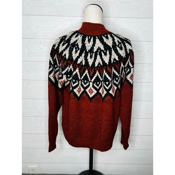A.N.A. Nordic Fair Isle knit mock turtleneck pullover sweater Size XL - Picture 2 of 5